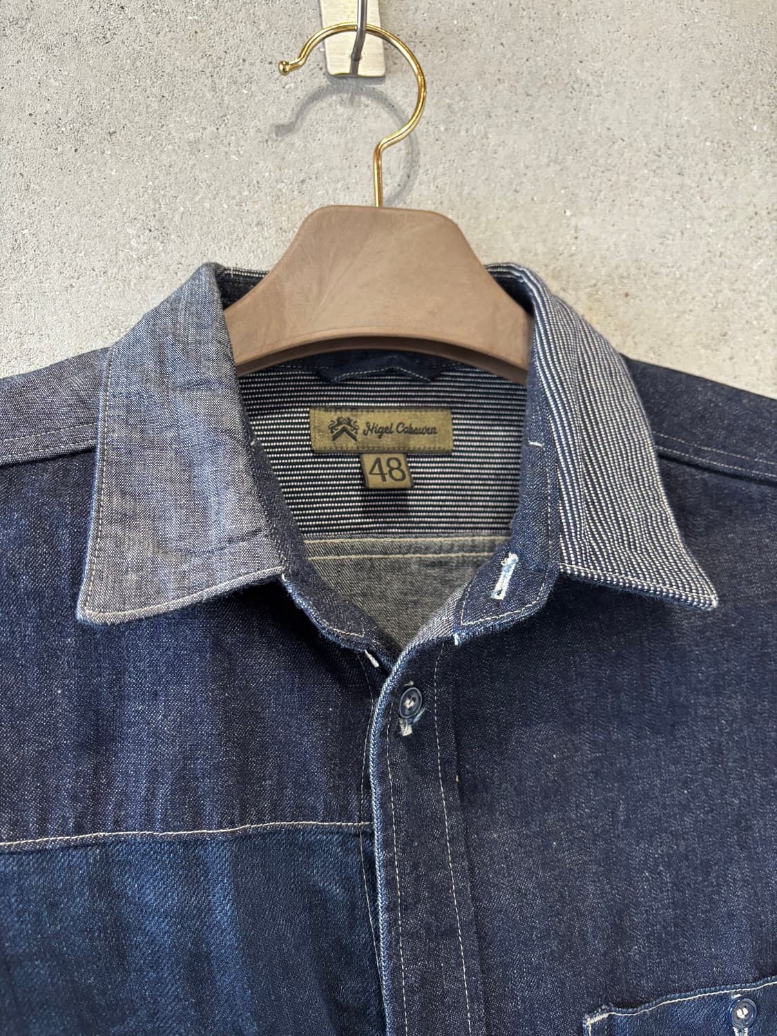 나이젤 카본(Nigel Cabourn) 패치워크 인디고 셔츠 상품이미지2