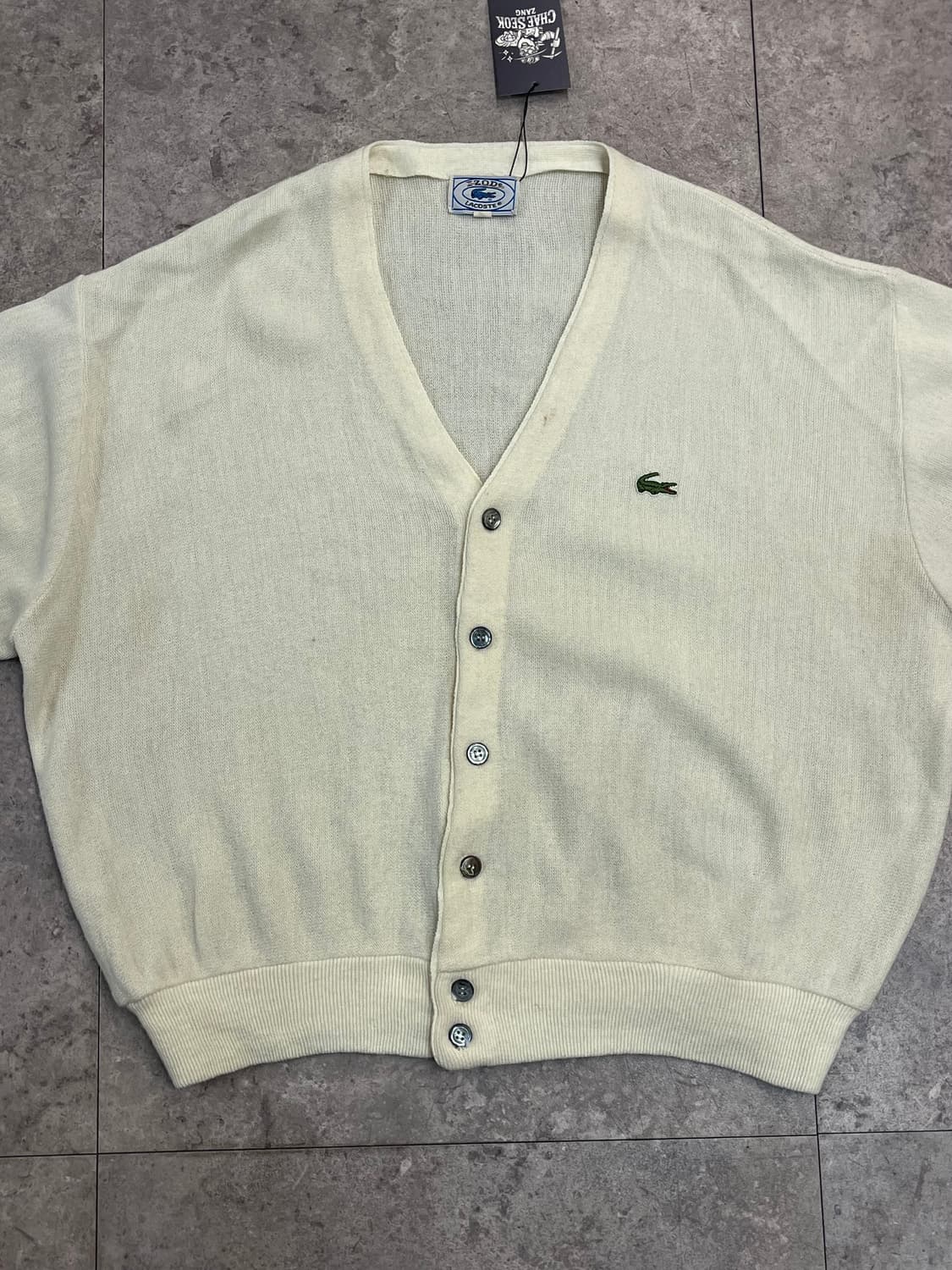 라코스테 브이넥 가디건 아이보리 L #csz2309 상품이미지5