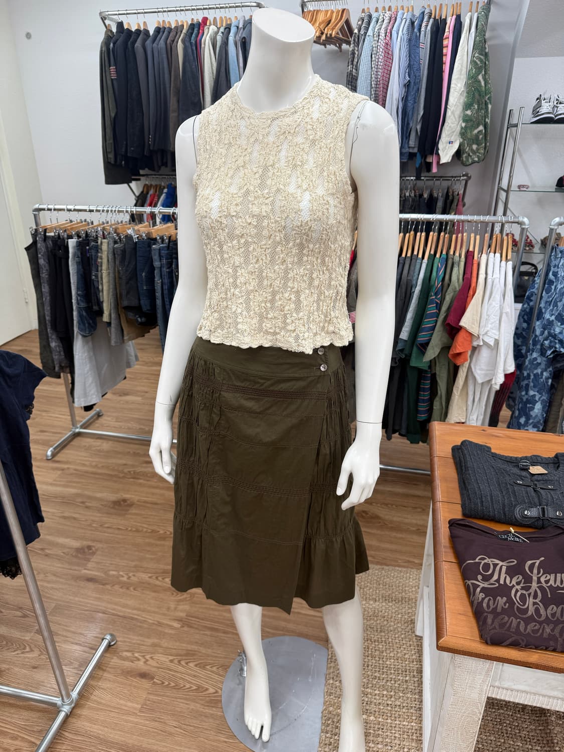 빈티지 Trussardi 브라운 미디 랩 스커트 상품이미지5