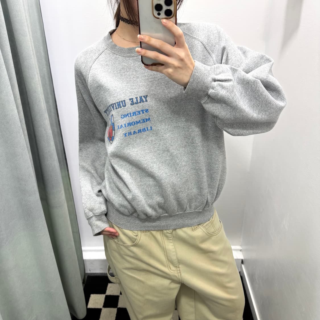 예일 그레이 기모 스웻셔츠 상품이미지1