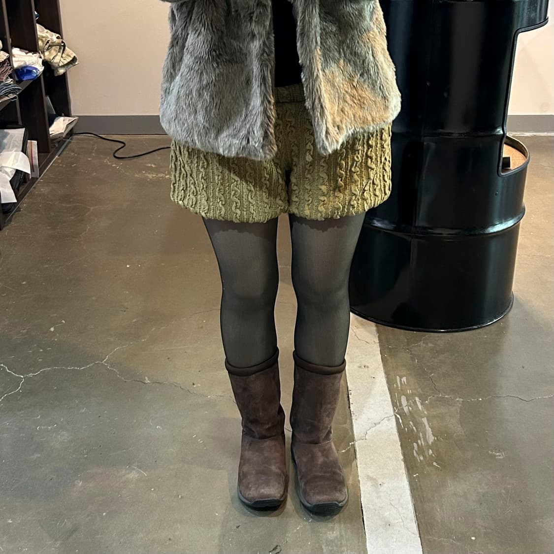 케이블 니트 쇼츠 팬츠 상품이미지4