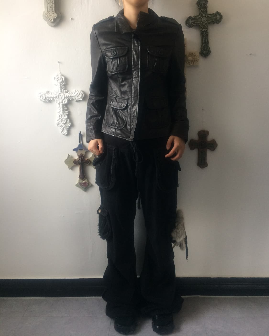 multi pocket leather jacket 상품이미지1