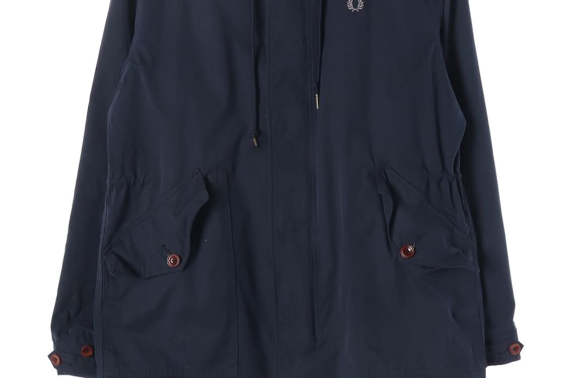 프레드페리 로고 자수 피쉬테일 후드 파카 네이비 M 상품이미지5