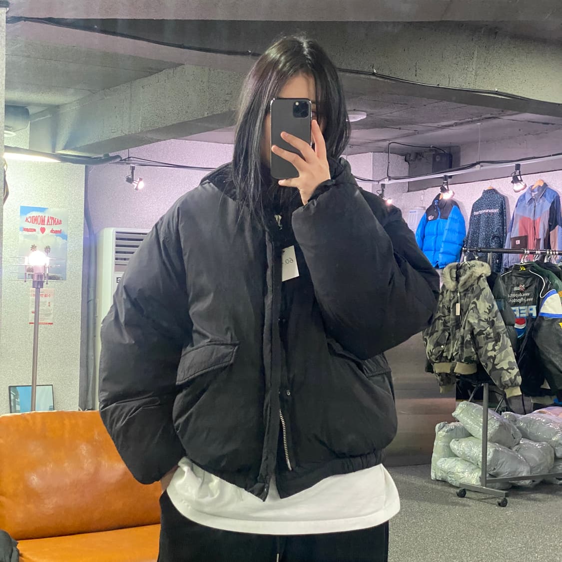 라퍼지 스토어 블랙 덕다운 패딩 B3691 상품이미지1