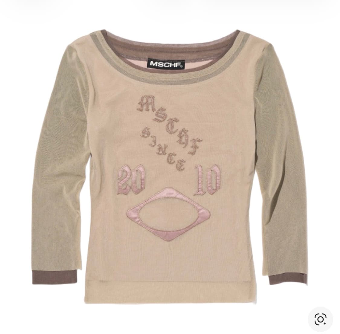 미스치프 보트넥 메쉬 탑 베이지 상품이미지1