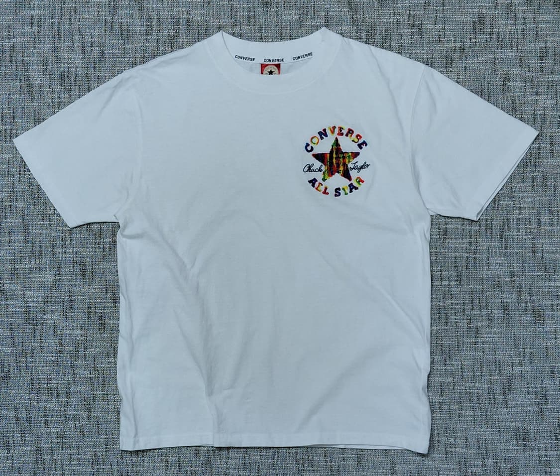 [L] 컨버스 척테일러 올스타 사가라 무지개 자수 반팔 티셔츠 상품이미지3