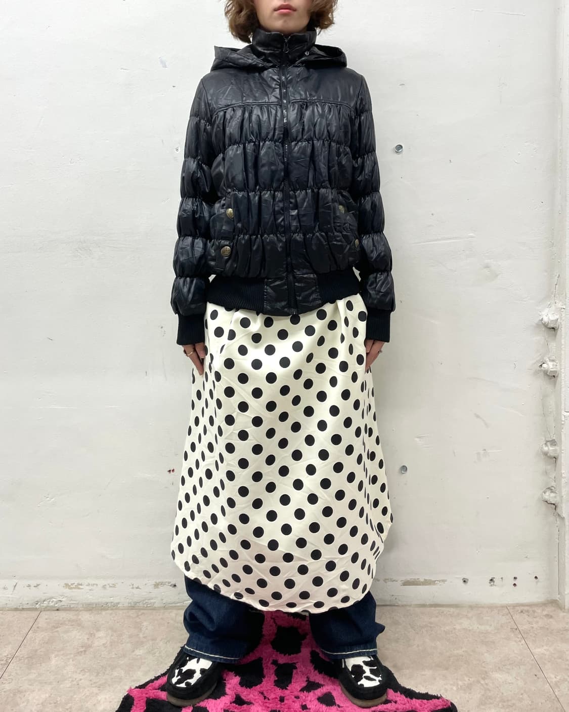 Glossy Black Shirring Padded  상품이미지4