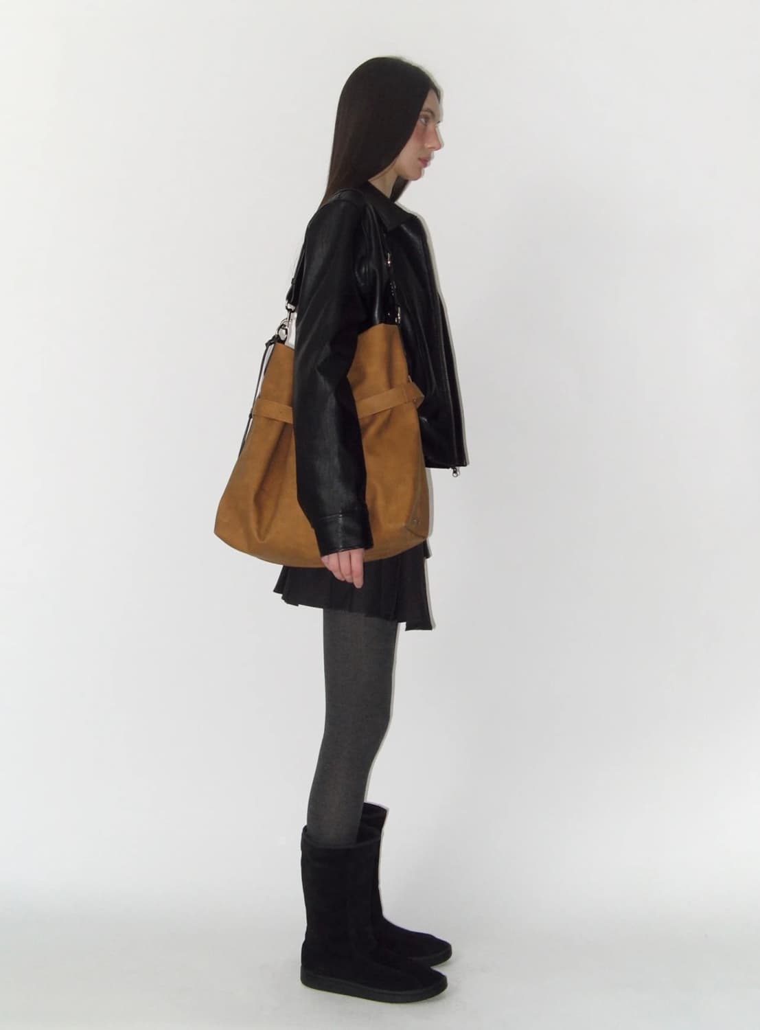 썬번프로젝트 Rivet Belted Big Bag, BEIGE 상품이미지2