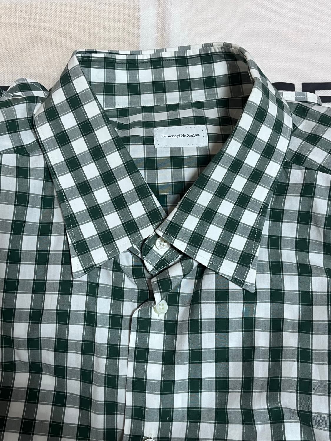 제냐 셔츠 그린체크 상품이미지1