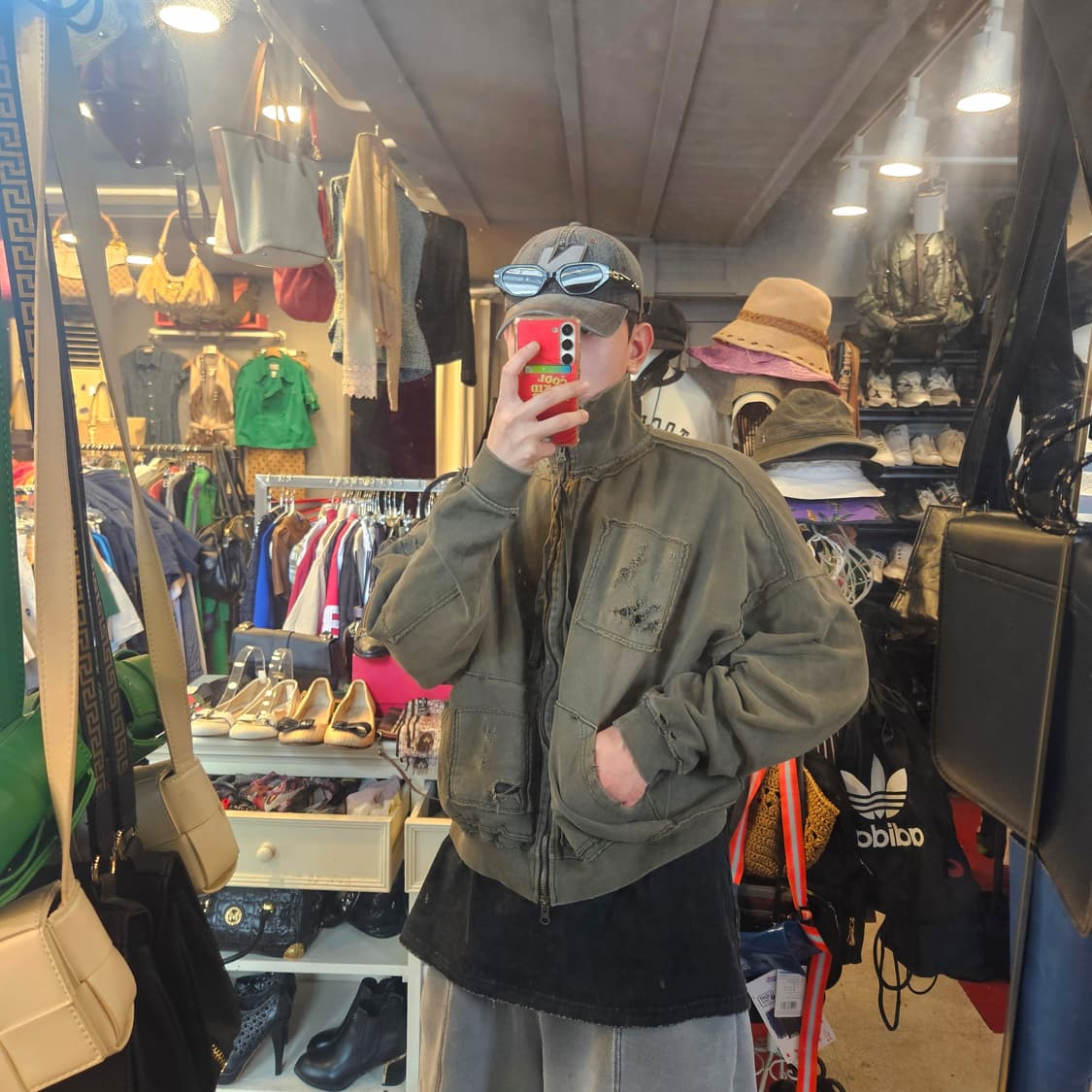 언더마이카 멀티패치드 빈티지 가오어 숏 하이넥 짚업 상품이미지1