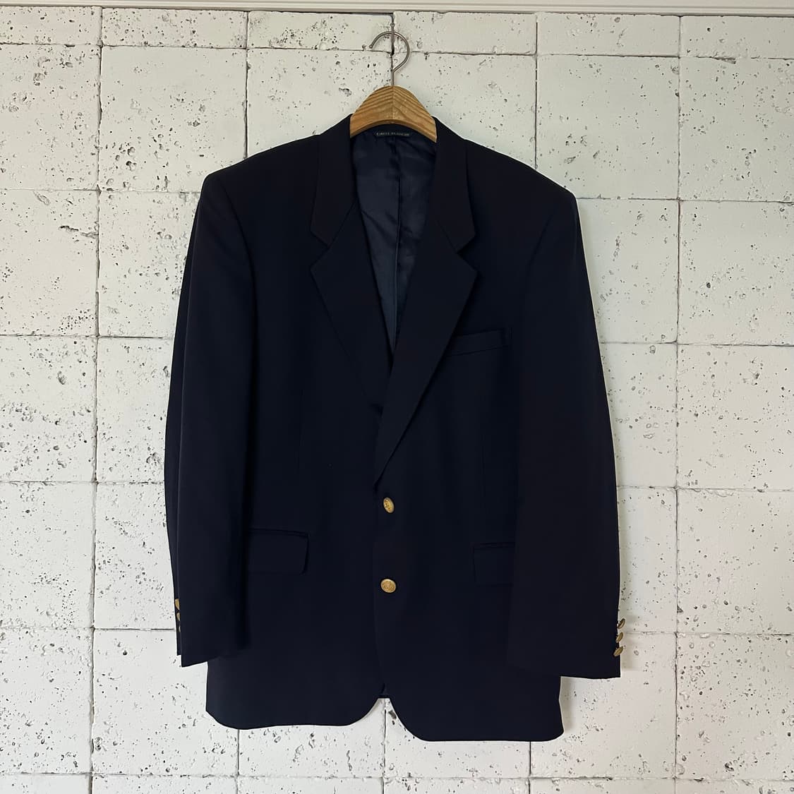 100 빈티지 금장 버튼 블레이저 네이비 상품이미지1