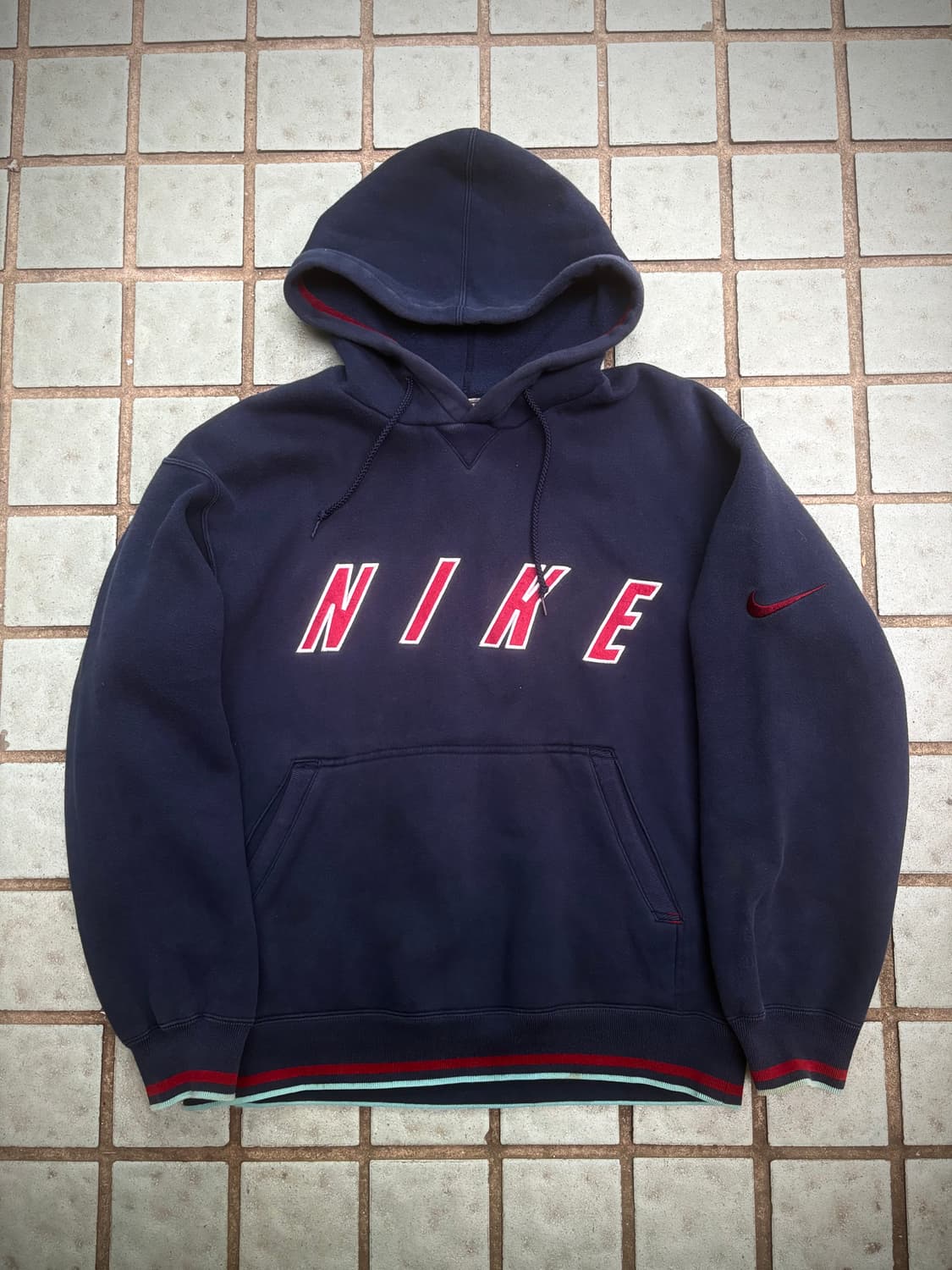 90s nike 후드 (네이비 레드) L 상품이미지1