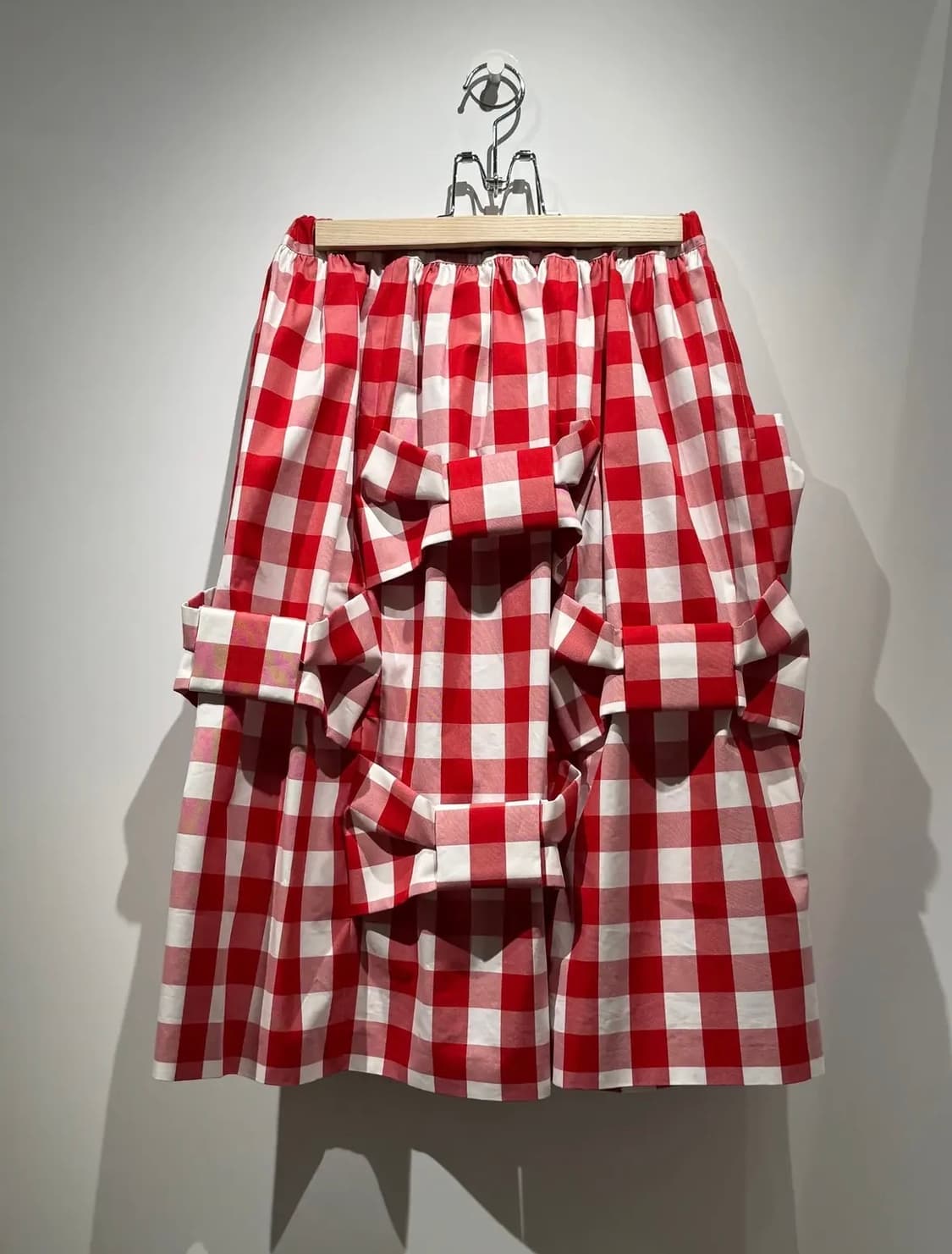 26ss commedesgarcons girl 깅엄 체크 리본 스커트 S 상품이미지1