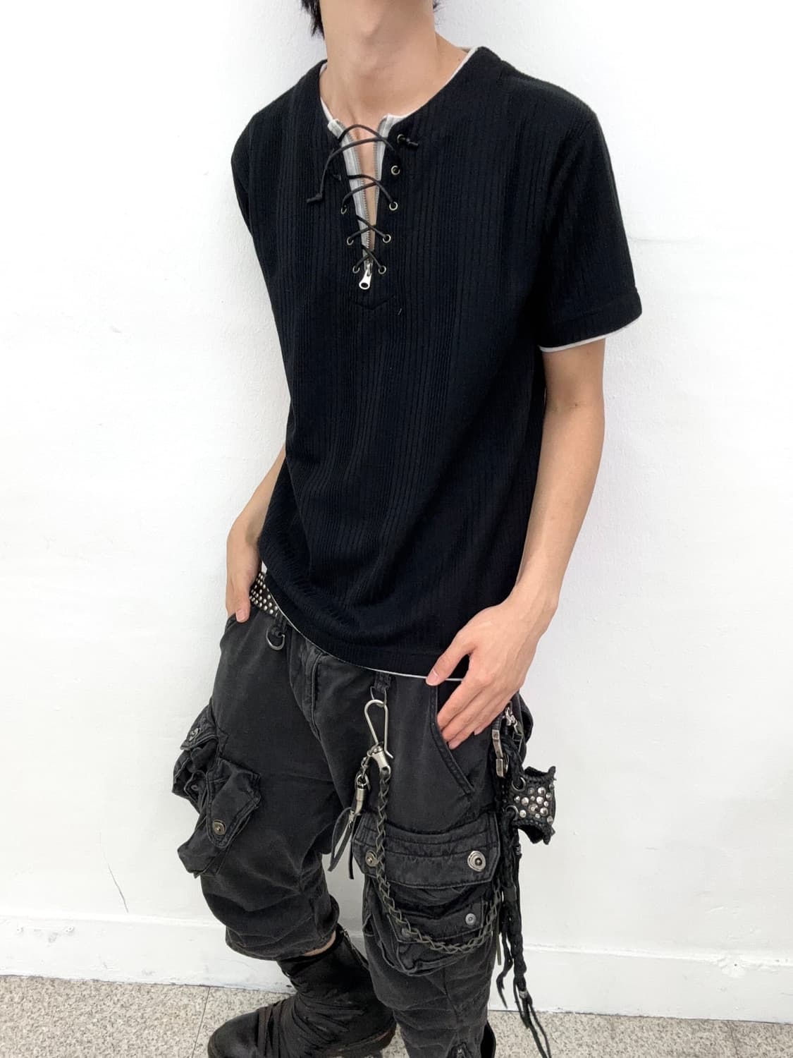 Lace up detail top   상품이미지1