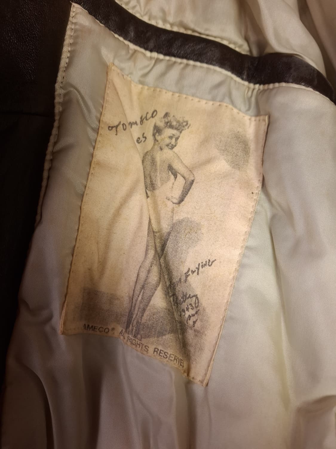  새제품급 오리지날 90's 아메코 미해군 G-1 리얼레더 항공 자켓 상품이미지5