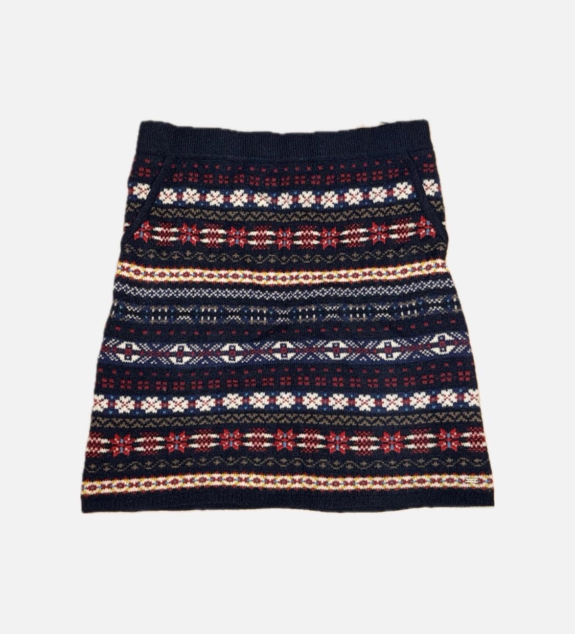 타미힐피거 노르딕 울 캐시미어 페어아일 니트 패턴 스커트 S 상품이미지1