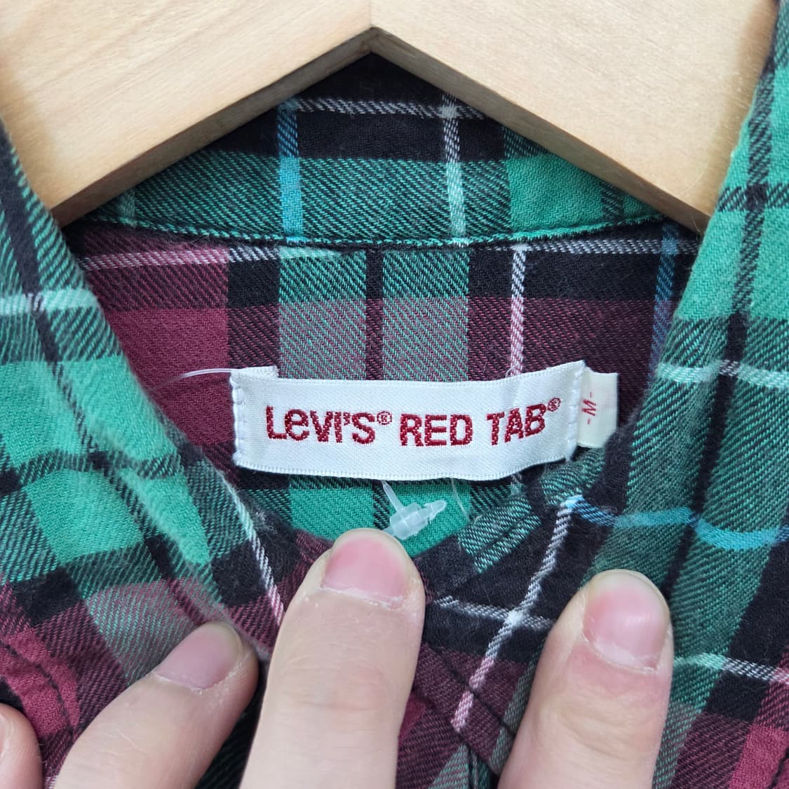리바이스 그린/레드 체크 셔츠 여성 S 상품이미지4