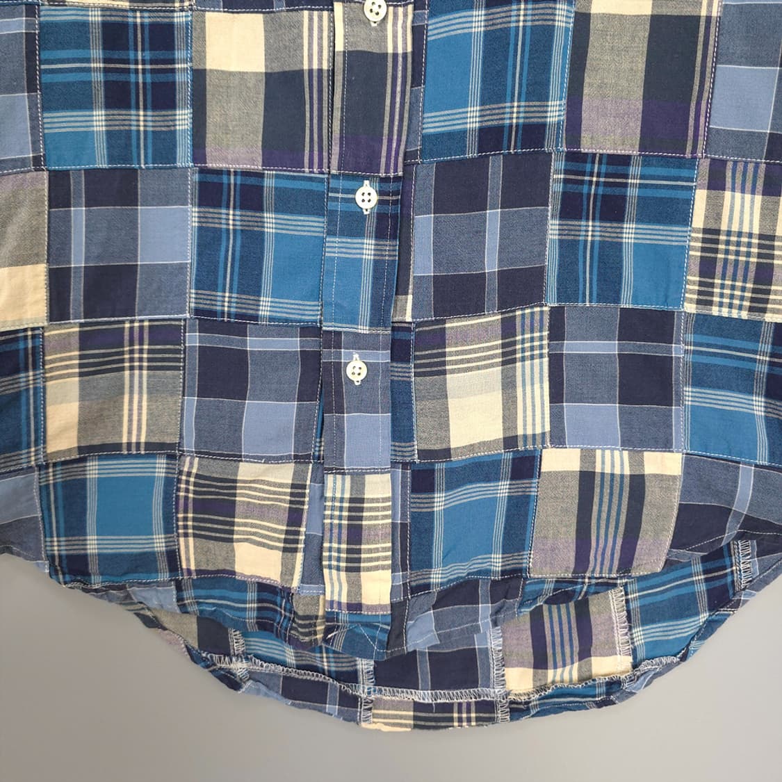 랄프 로렌 Ralph Lauren 커스텀핏 패치워크 체크 반팔셔츠 M 상품이미지3