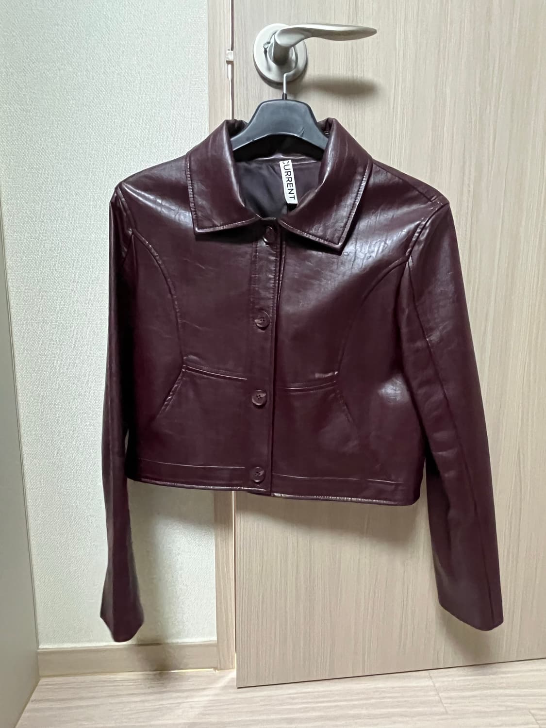 커렌트 CROP LEATHER JACKET [BRICK] 상품이미지7