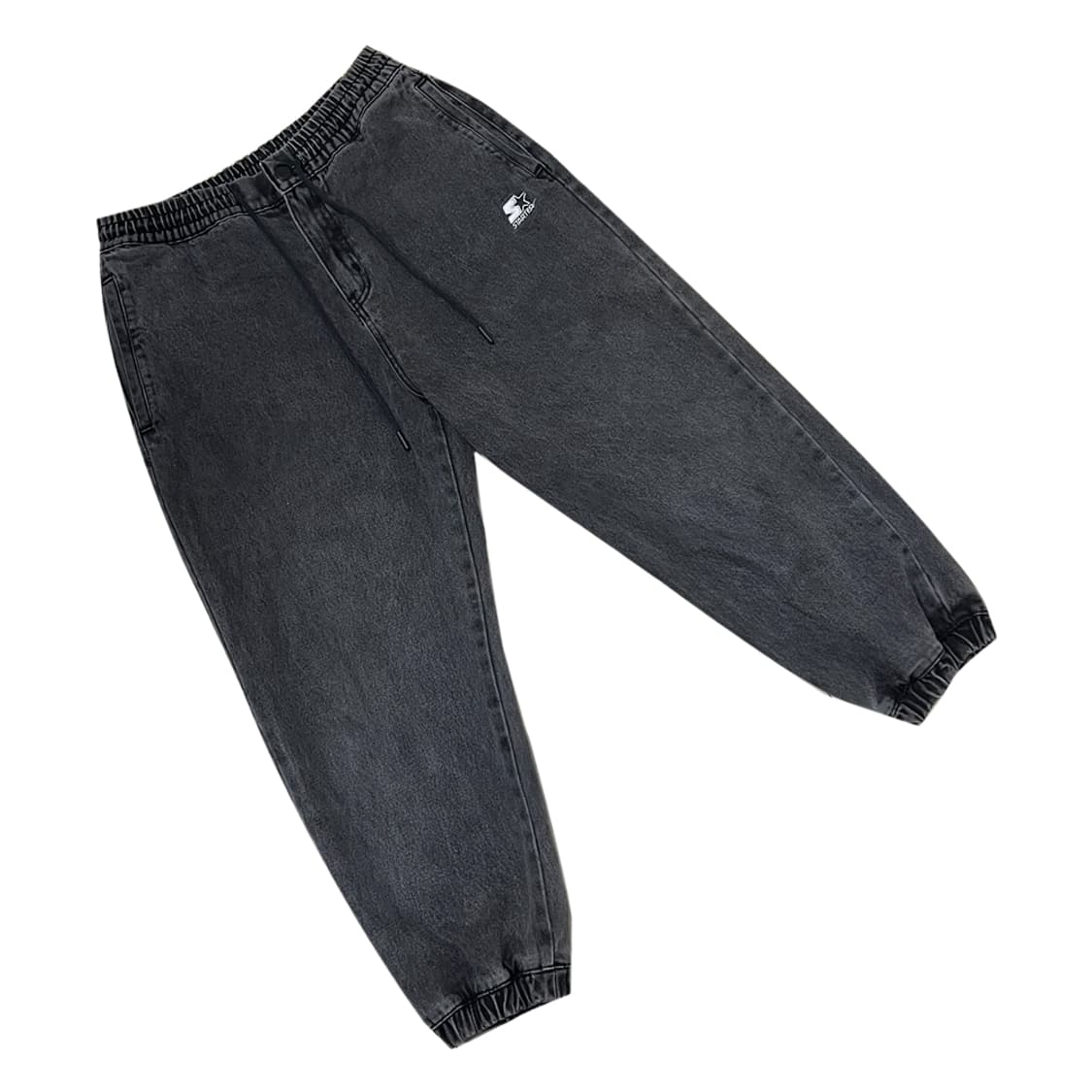 스타터 블랙라벨 흑청 워싱 밴딩 데님 조거 팬츠 M 상품이미지1