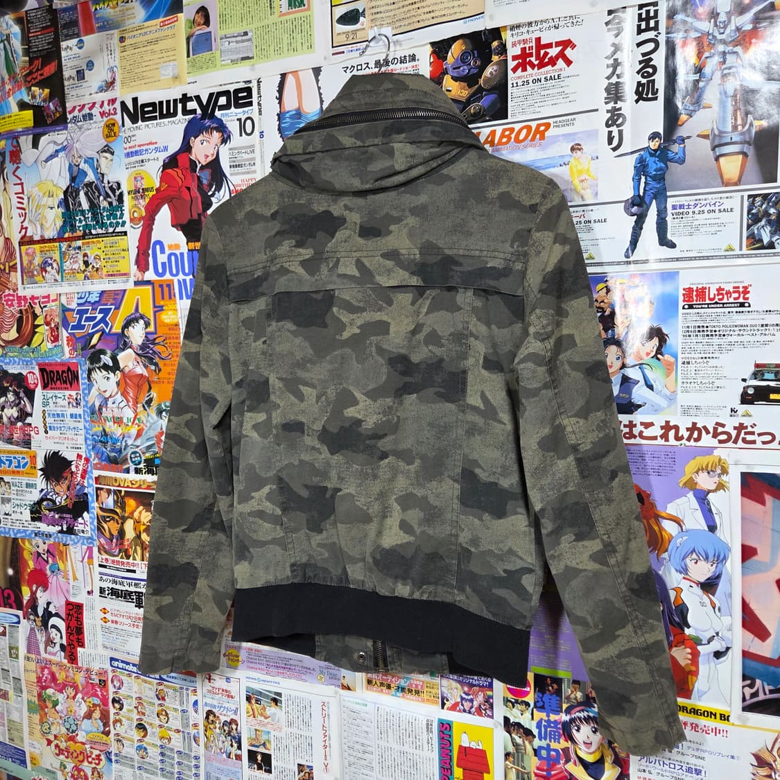 빈티지 밀리터리 카모 하이넥 코튼 집업 상품이미지6