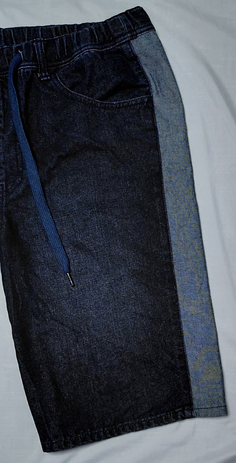 Doublefocus 사이드 배색 데님 밴딩 반바지 (XL/34~38) 상품이미지4