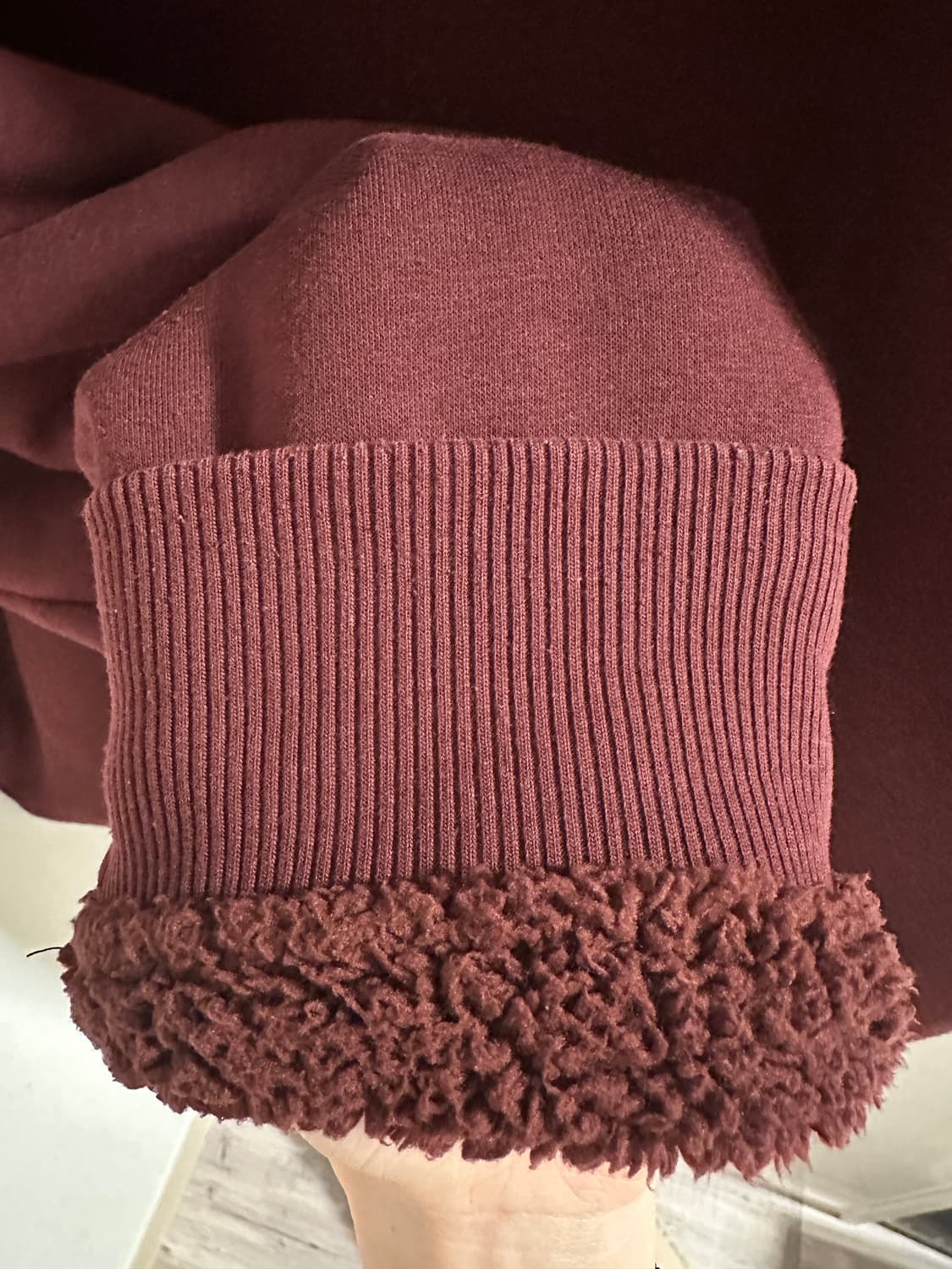 NCT 사쿠야 st 갭 GAP 버건디 기모 후드집업 XXXL 상품이미지5