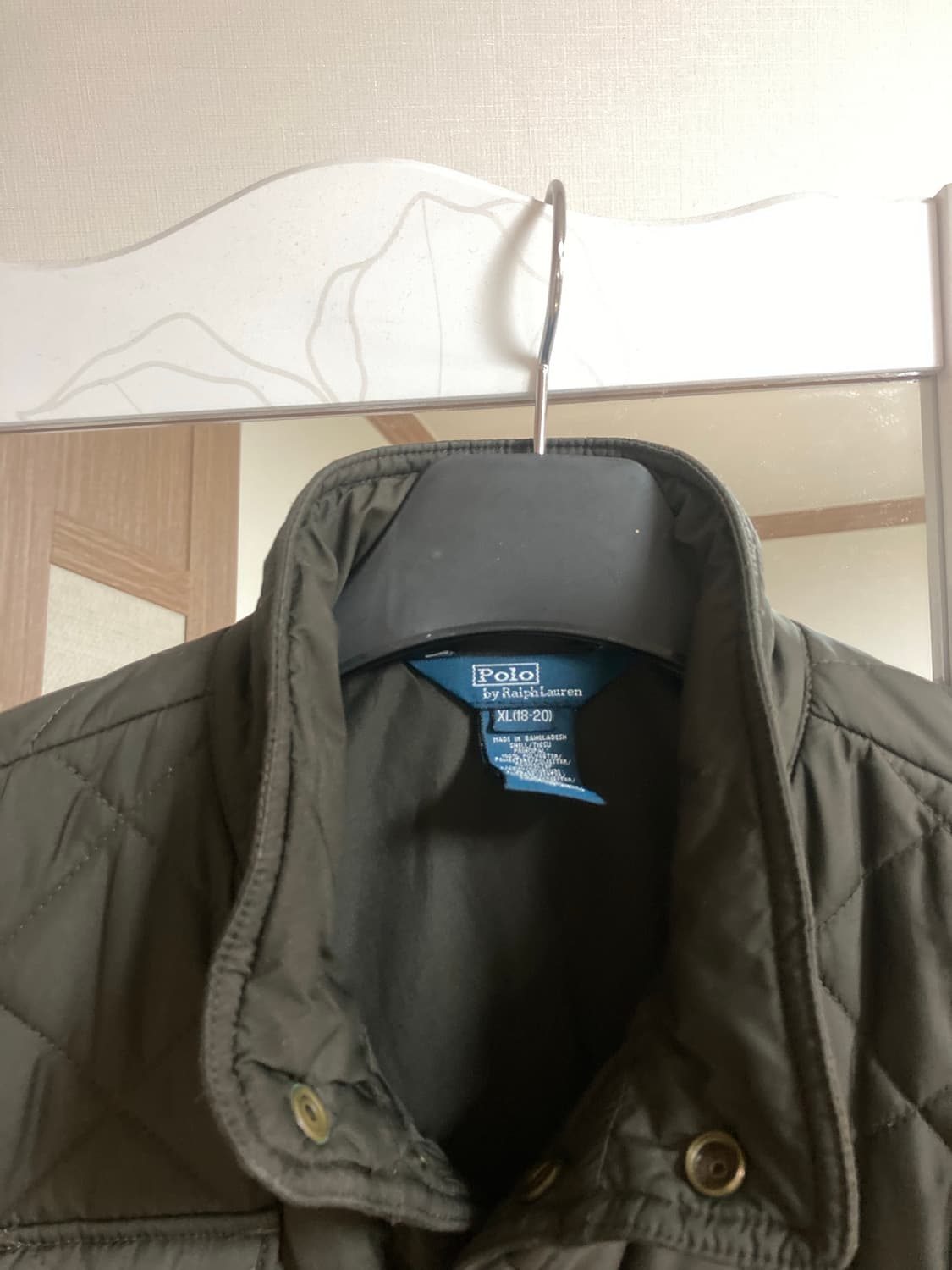 폴로 퀄팅 자켓 누빔 패딩 카키브라운 보이즈 상품이미지2