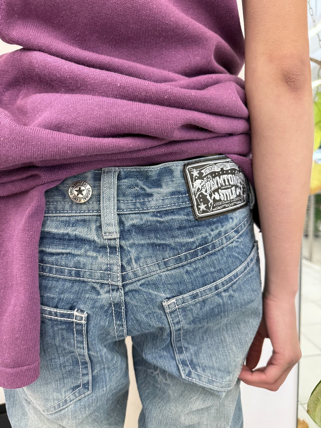 destroyed straight jeans 상품이미지4