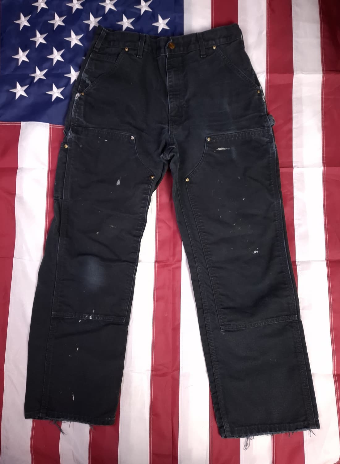 오리지날 미국제조 칼하트 블랙 더블니 워크팬츠 상품이미지6