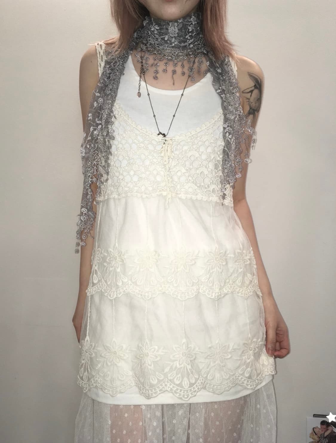 jpn vintage crochet lace sleeveless + iv 상품이미지2