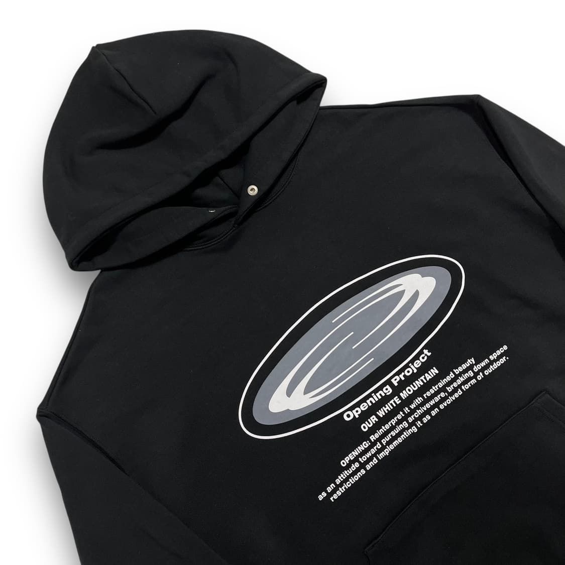 오프닝 프로젝트 오벌 로고 다크 후디 상품이미지2