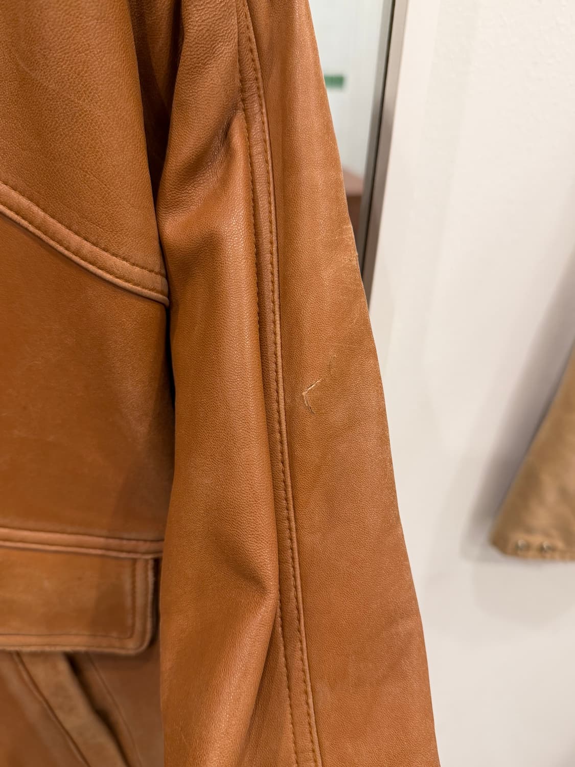 90-00s Sorgente 빈티지 쉽스킨 A-2 레더 자켓 상품이미지7