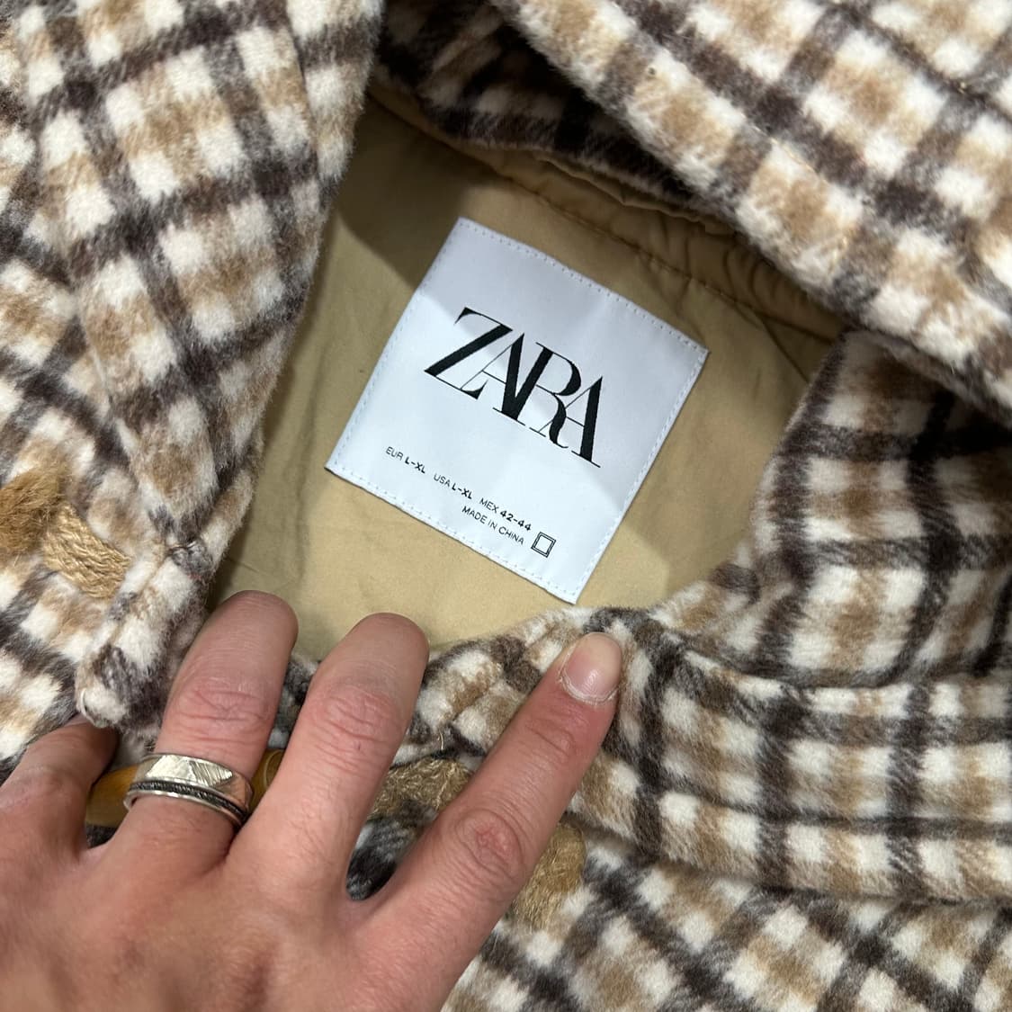 [100-105] 자라 체크더플코트 상품이미지3