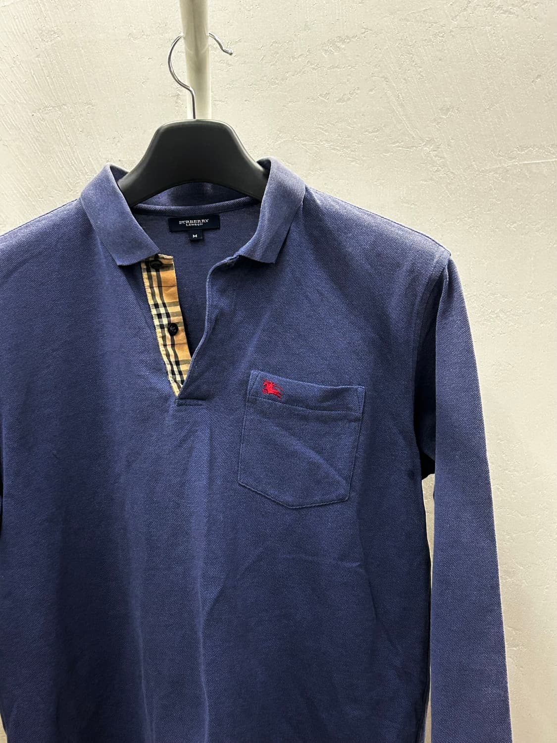 버버리 블랙라벨 네이비 긴팔 폴로셔츠 상품이미지5