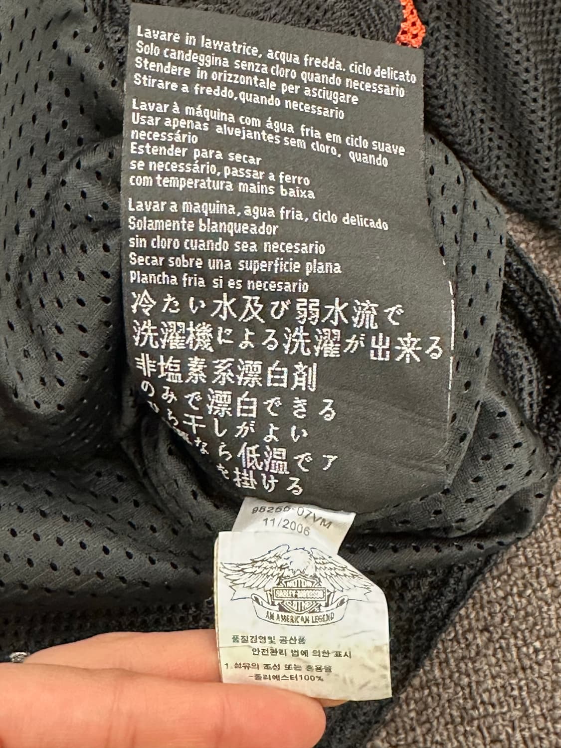 OS)할리데이비슨 빈티지 빅로고 메쉬 모터사이클 자켓 상품이미지6