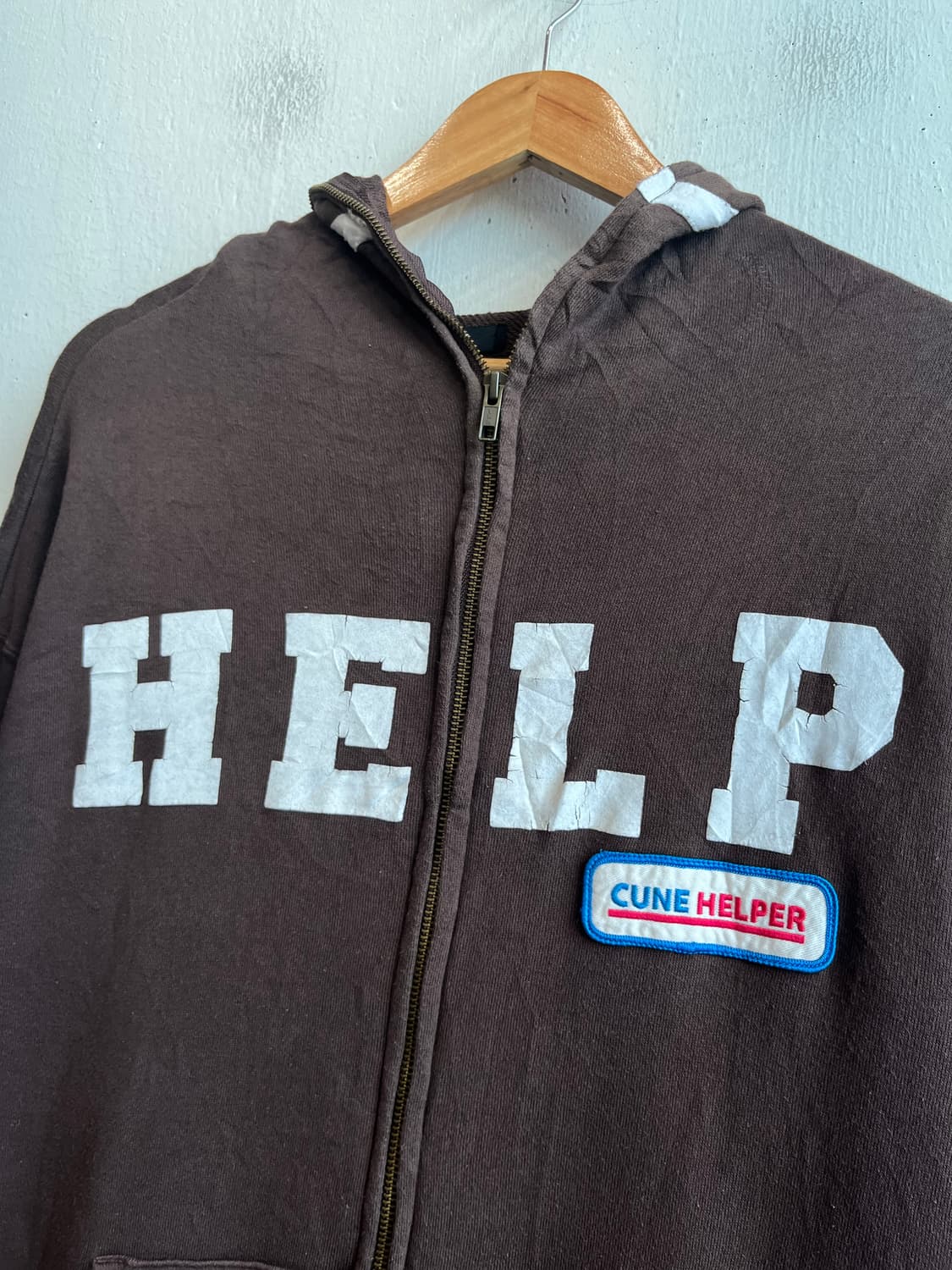 CUNE HELP 풀집업 후드 브라운 Made in JAPAN 상품이미지5