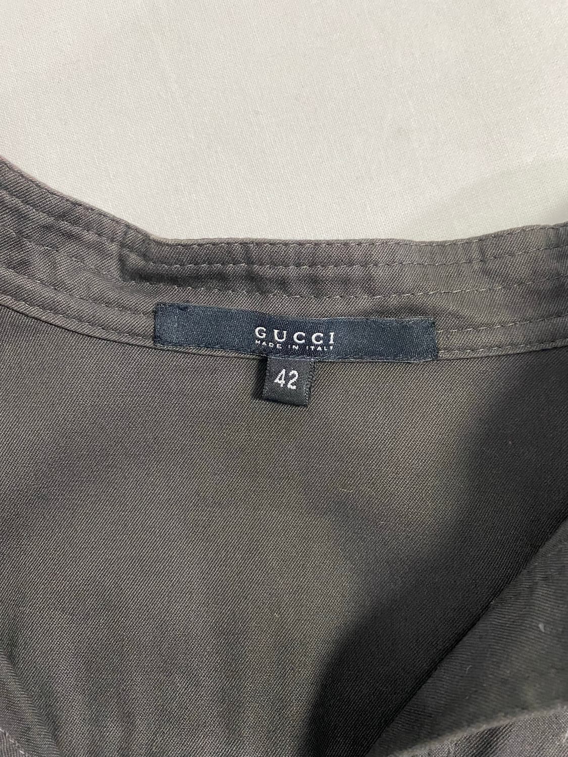 Gucci 구찌 양가죽 타이 넥 셔츠 42 <454> 상품이미지4