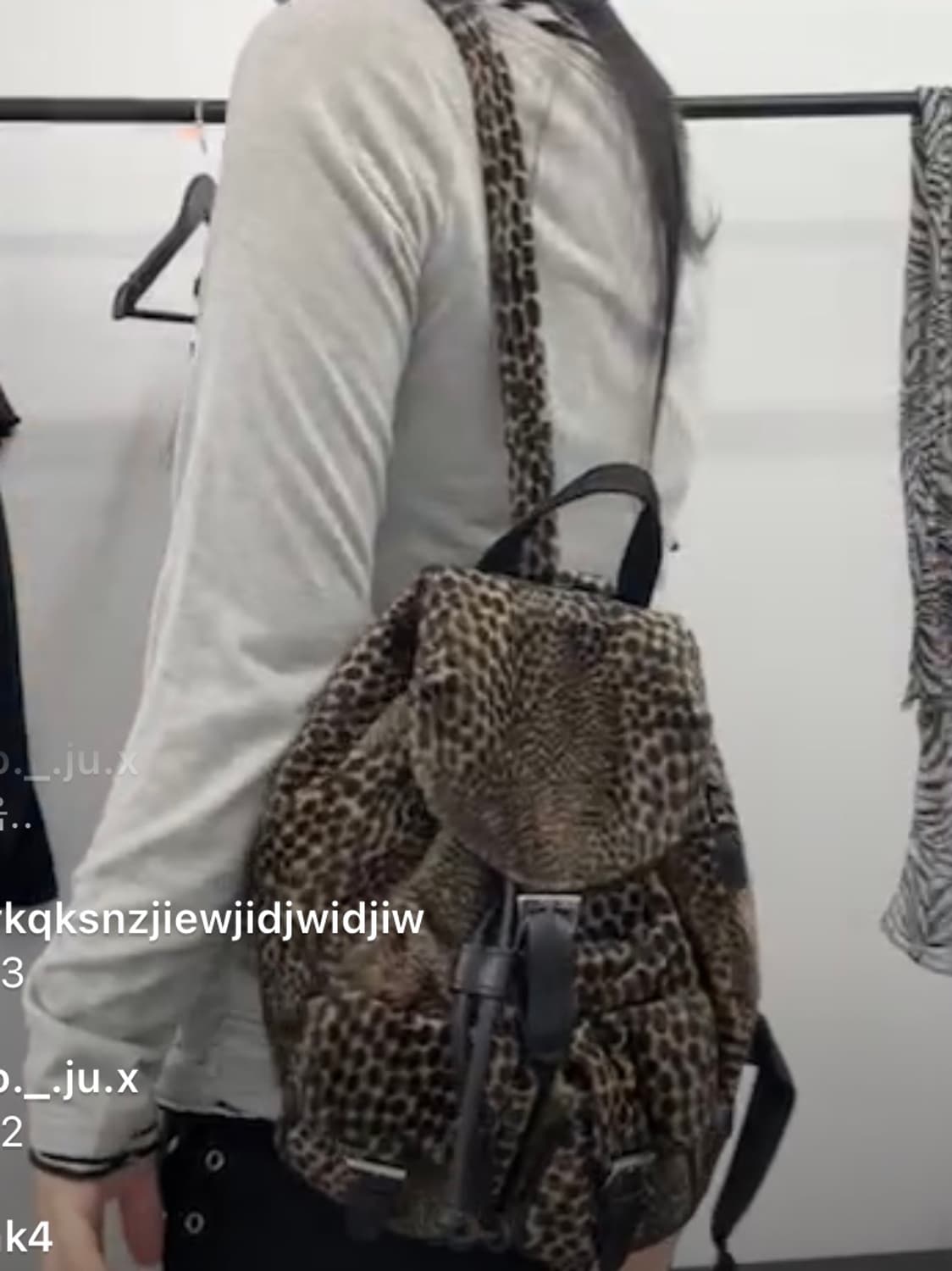 큐빈티지 오네갸루 레오파드 호피 미니 백팩 상품이미지2