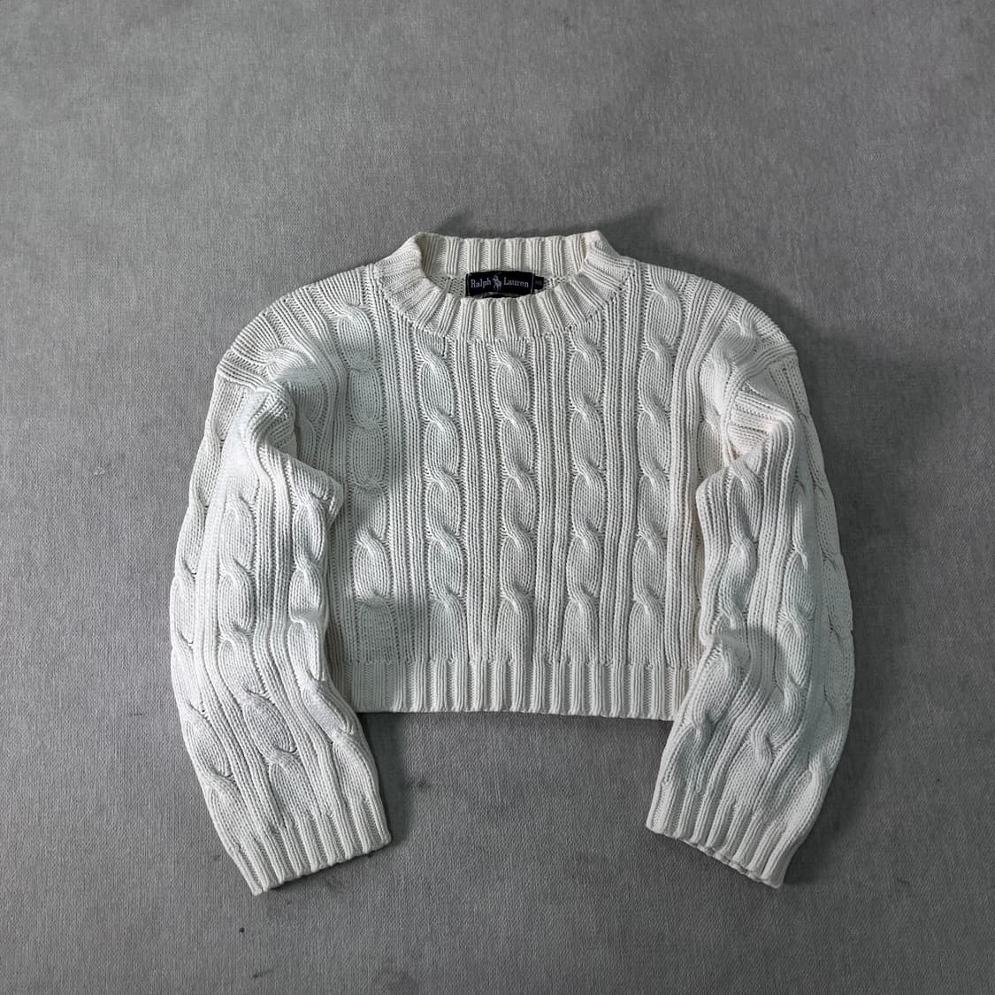 W95 폴로랄프로렌 90s 꽈배기 크롭 니트 상품이미지1