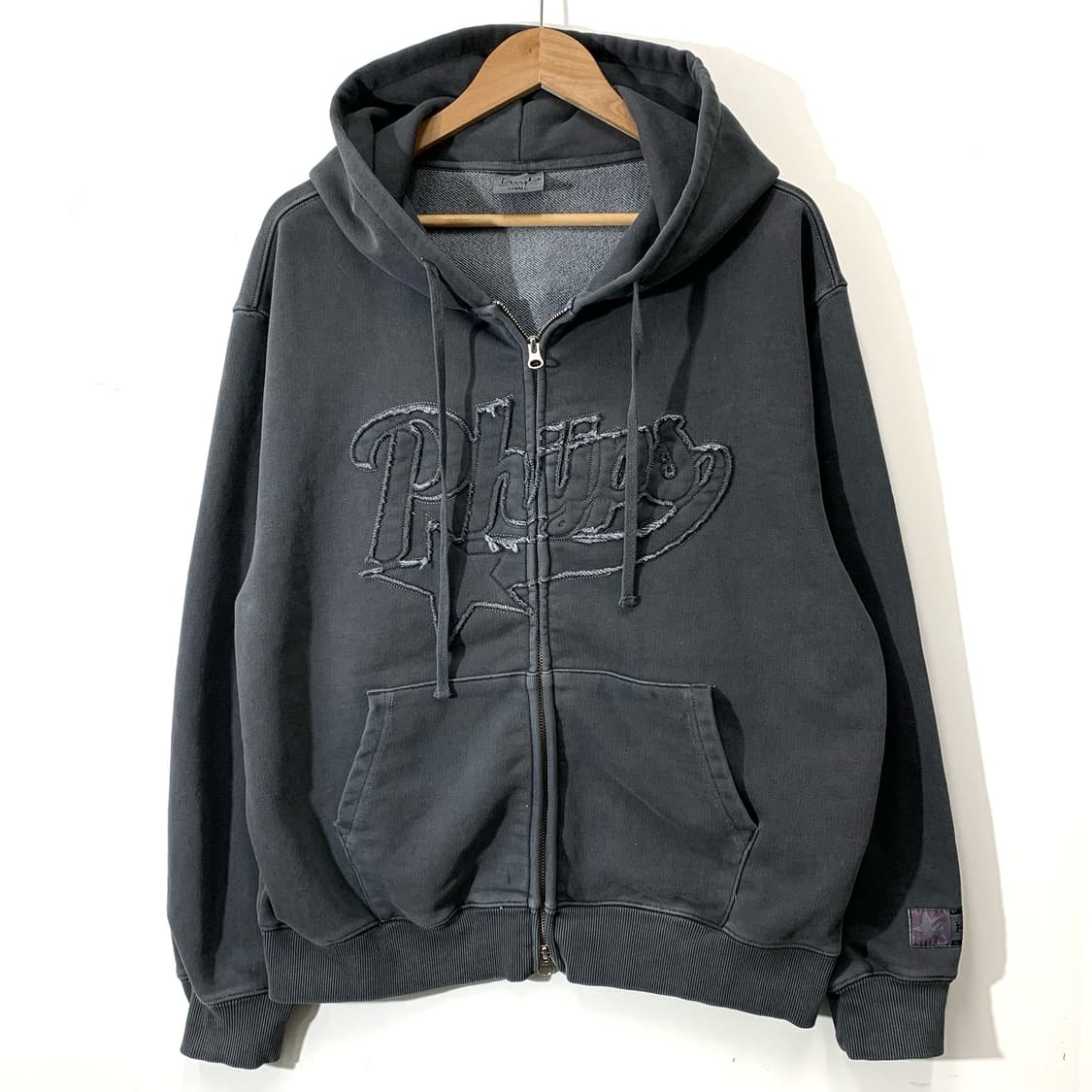 피지컬 에듀케이션 디파트먼트 워싱 그레이 투웨이 후드집업 상품이미지1