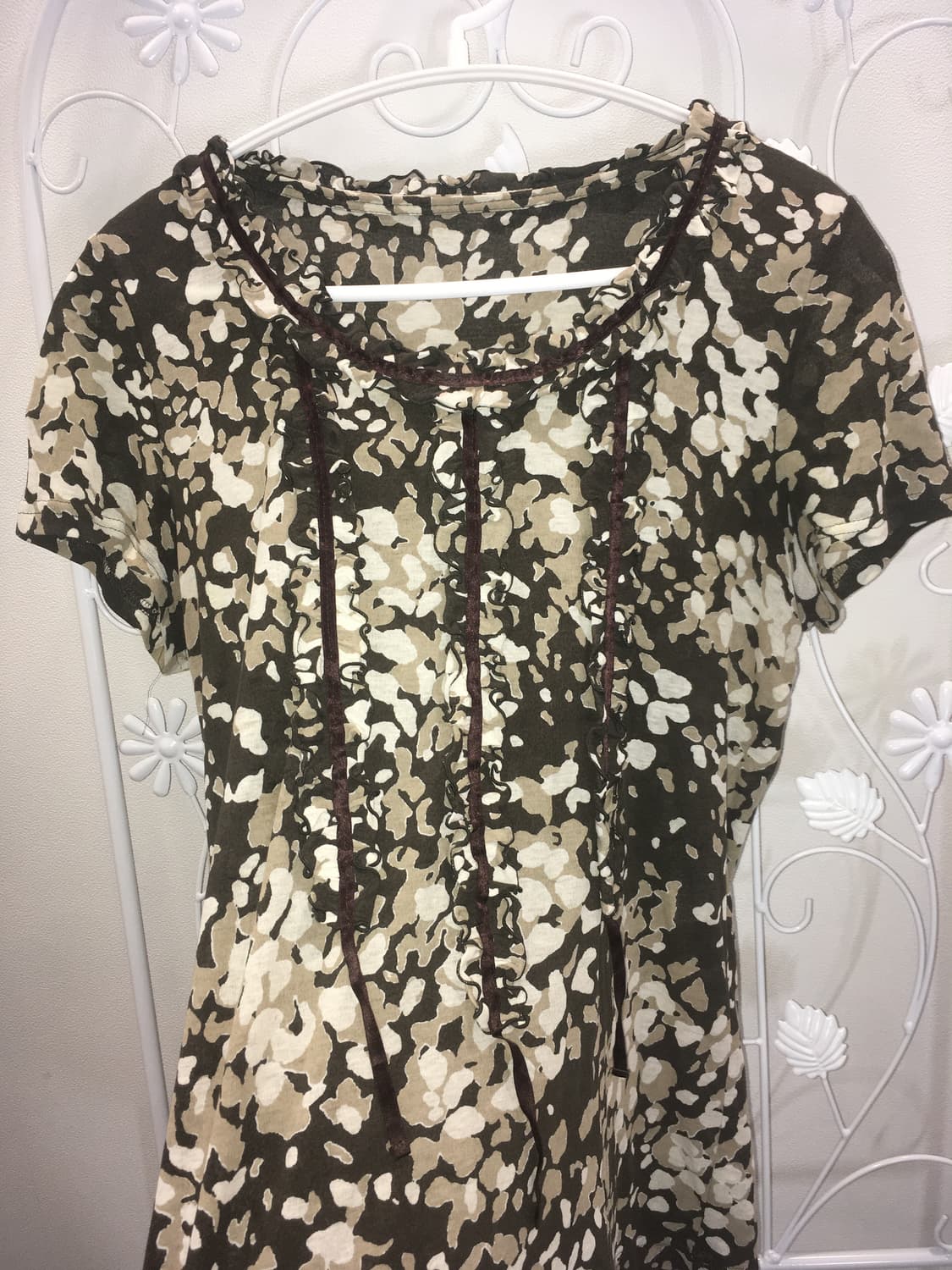jpn vintage unique pattern frill blouse 상품이미지5