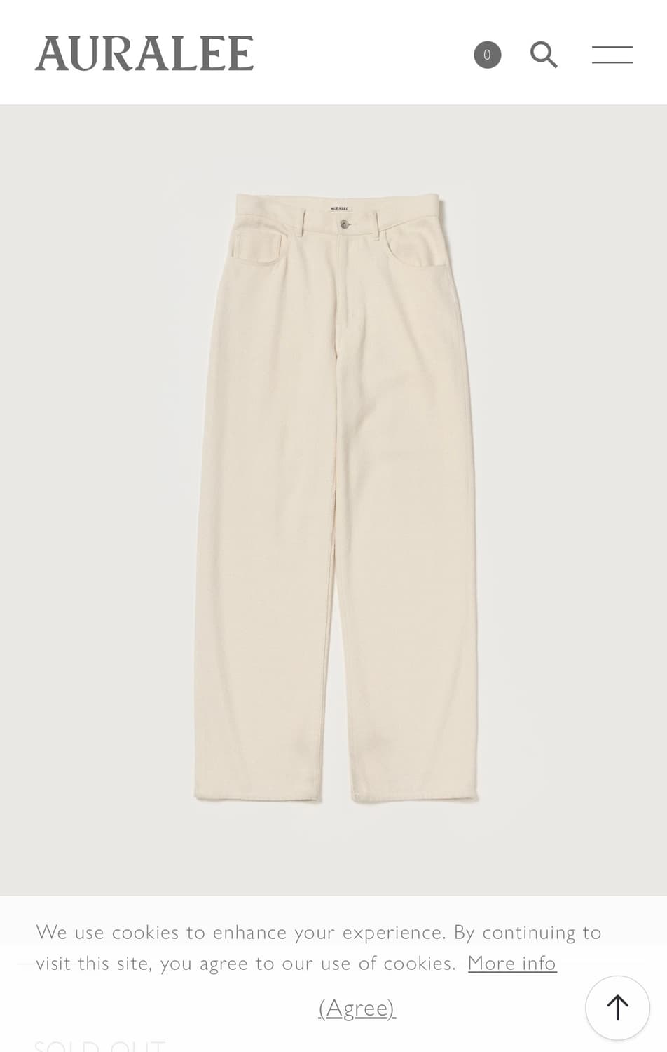 [4] 오라리 실크 넵 데님 5P 와이드 팬츠(A26SP01SD) 상품이미지1