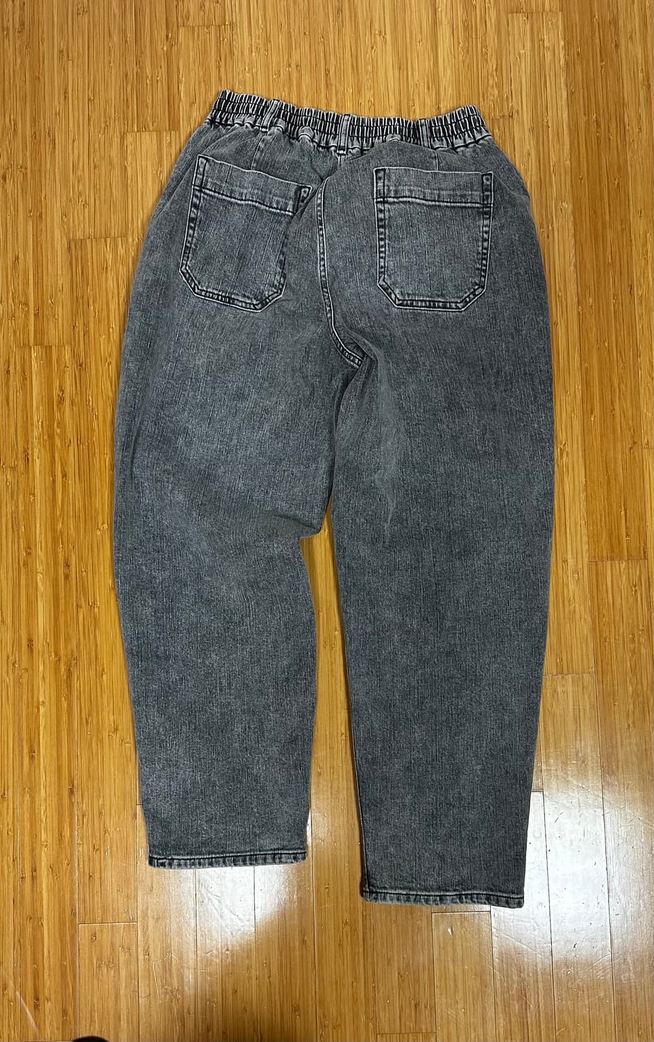 SYSTEM HOMME 밴딩 드러우스트링 와이드 데님 팬츠 상품이미지2