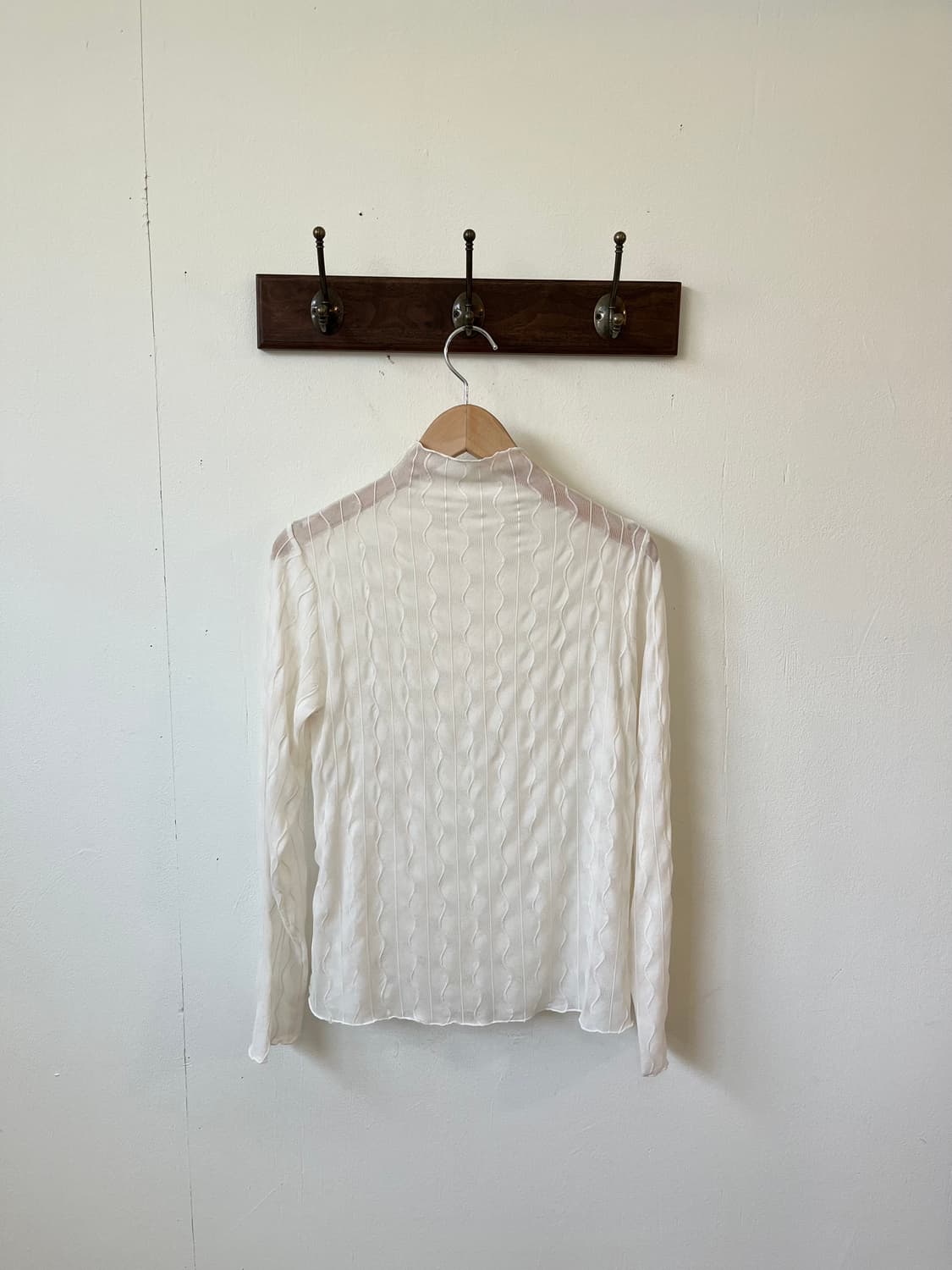 japan vtg 화이트 시스루 터틀넥  상품이미지4