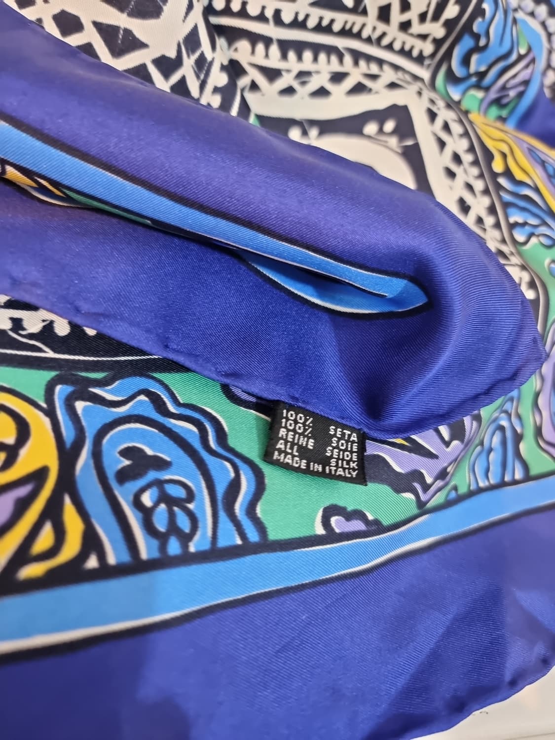 지방시 스카프 페이즐리 패턴 블루 실크 상품이미지6