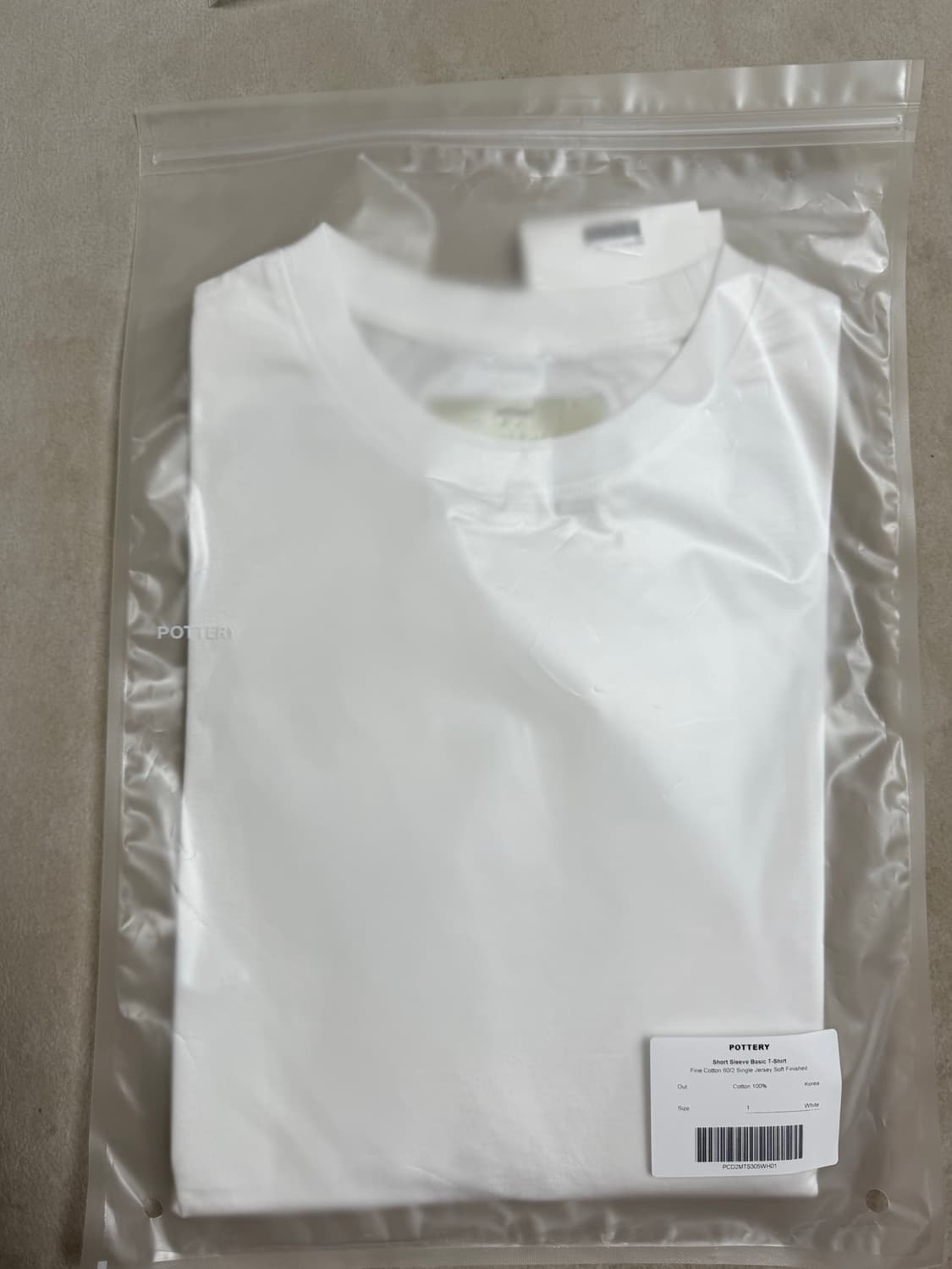 포터리 베이직 티셔츠 화이트 1사이즈 상품이미지4