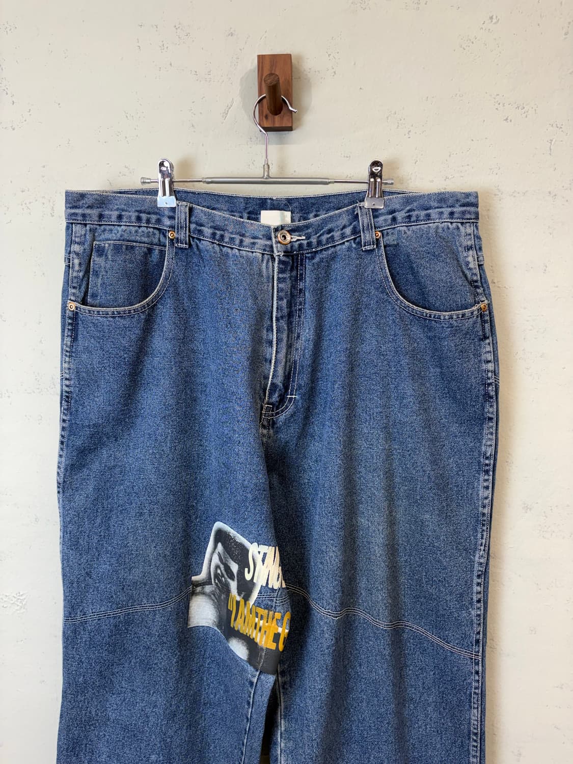 90s 올드스쿨 프린팅 데님 힙합팬츠 상품이미지3