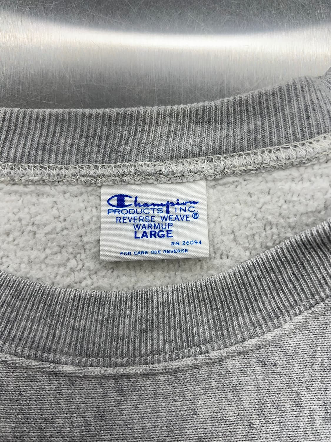 챔피온 라이트 그레이 리버스 위브 스웨트 셔츠 상품이미지7