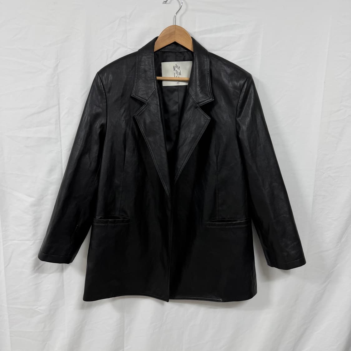 유로모피 Meterial Lap 싱글 블랙 레더 자켓 상품이미지1